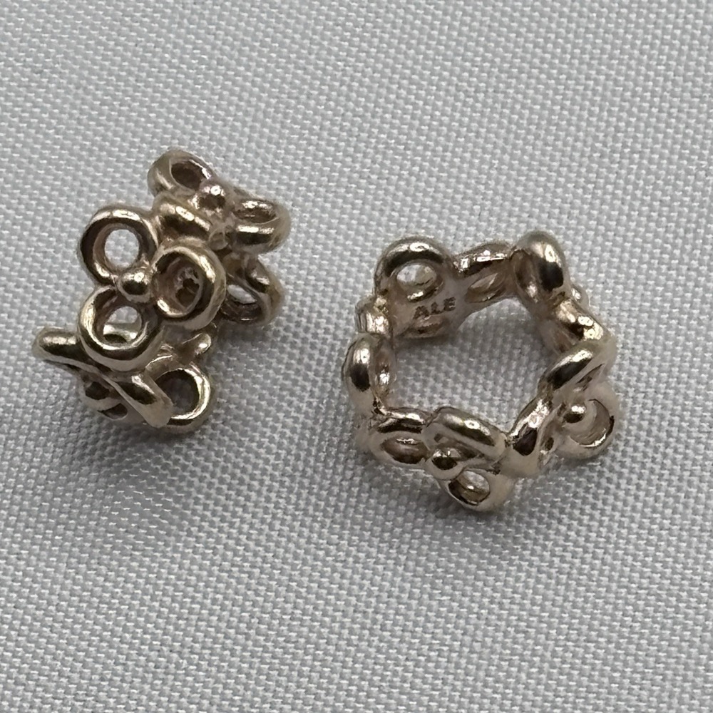 Pandora 14K Gold Trinity Spacer Charms Retired Lot of 2